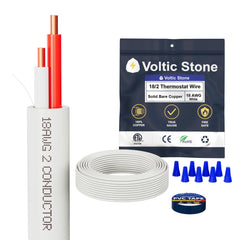 VOLTIC STONE 18/2 White Thermostat Wire — CMR Riser Rated, Pure Copper, ETL Listed
 image 2