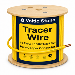 VOLTIC STONE 14 AWG Yellow Gas Line Tracer Wire — True Gauge, 100% Solid Copper, Direct Burial PE
 image 2