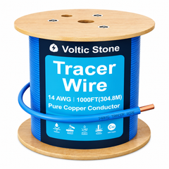 VOLTIC STONE 14 AWG Blue Water Line Tracer Wire — True Gauge, 100% Solid Copper, Direct Burial PE
 image 2