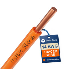 VOLTIC STONE 14 AWG Orange Communications Tracer Wire — True Gauge, 100% Solid Copper, Direct Burial PE
 image 1