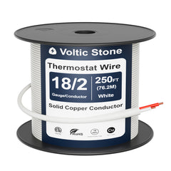 VOLTIC STONE 18/2 White Thermostat Wire — CMR Riser Rated, Pure Copper, ETL Listed
 image 3
