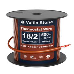 VOLTIC STONE 18/2 Brown Thermostat Wire — CMR Riser Rated, Pure Copper, ETL Listed
 image 4