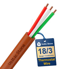 VOLTIC STONE 18/3 Brown Thermostat Wire — CMR Riser Rated, Pure Copper, ETL Listed
 image 1
