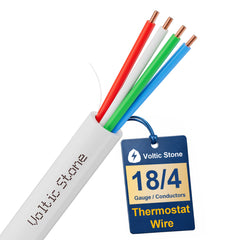 VOLTIC STONE 18/4 White Thermostat Wire — CMR Riser Rated, Pure Copper, ETL Listed
 image 1