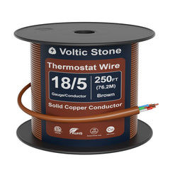 VOLTIC STONE 18/5 Brown Thermostat Wire — CMR Riser Rated, Pure Copper, ETL Listed
 image 3