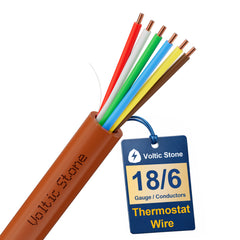 VOLTIC STONE 18/6 Brown Thermostat Wire — CMR Riser Rated, Pure Copper, ETL Listed
 image 1