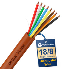 VOLTIC STONE 18/8 Brown Thermostat Wire — CMR Riser Rated, Pure Copper, ETL Listed
 image 1