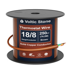 VOLTIC STONE 18/8 Brown Thermostat Wire — CMR Riser Rated, Pure Copper, ETL Listed
 image 3