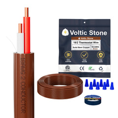 VOLTIC STONE 18/2 Brown Thermostat Wire — CMR Riser Rated, Pure Copper, ETL Listed
 image 2
