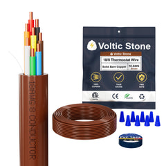 VOLTIC STONE 18/8 Brown Thermostat Wire — CMR Riser Rated, Pure Copper, ETL Listed
 image 2