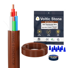 VOLTIC STONE 18/4 Brown Thermostat Wire — CMR Riser Rated, Pure Copper, ETL Listed
 image 2