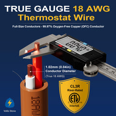 VOLTIC STONE 18/2 Brown Thermostat Wire — CMR Riser Rated, Pure Copper, ETL Listed
 image 5