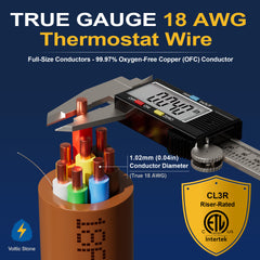 VOLTIC STONE 18/8 Brown Thermostat Wire — CMR Riser Rated, Pure Copper, ETL Listed
 image 5