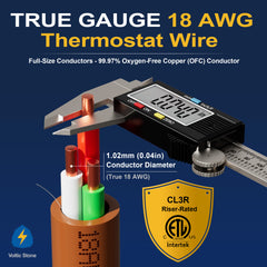 VOLTIC STONE 18/3 Brown Thermostat Wire — CMR Riser Rated, Pure Copper, ETL Listed
 image 5