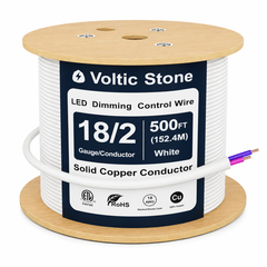 VOLTIC STONE 18/2 LED Dimming Control Cable — CL3P Plenum Rated, 0-10V, Pure Copper, NEMA 100-2021
 image 2