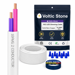 VOLTIC STONE 18/2 LED Dimming Control Cable — CL3P Plenum Rated, 0-10V, Pure Copper, NEMA 100-2021
 image 3