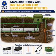 VOLTIC STONE 14 AWG Green Sewer Line Tracer Wire — True Gauge, 100% Solid Copper, Direct Burial PE
 image 3