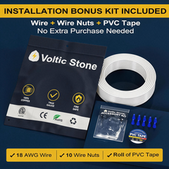 VOLTIC STONE 18/3 White Thermostat Wire — CMR Riser Rated, Pure Copper, ETL Listed
 image 4