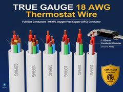 VOLTIC STONE 18/5 White Thermostat Wire — CMR Riser Rated, Pure Copper, ETL Listed
 image 3
