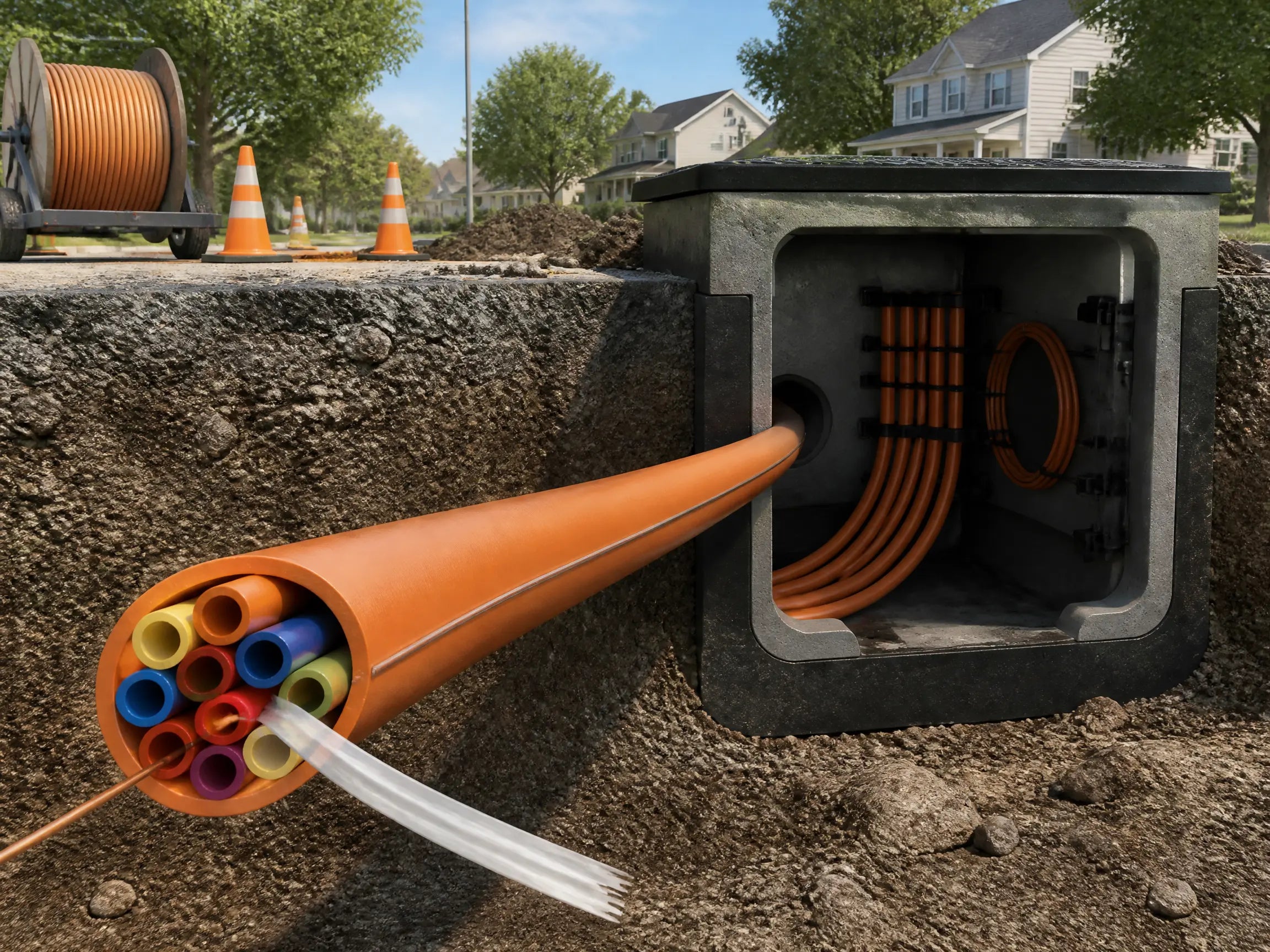 Fiber conduit with tracer wire