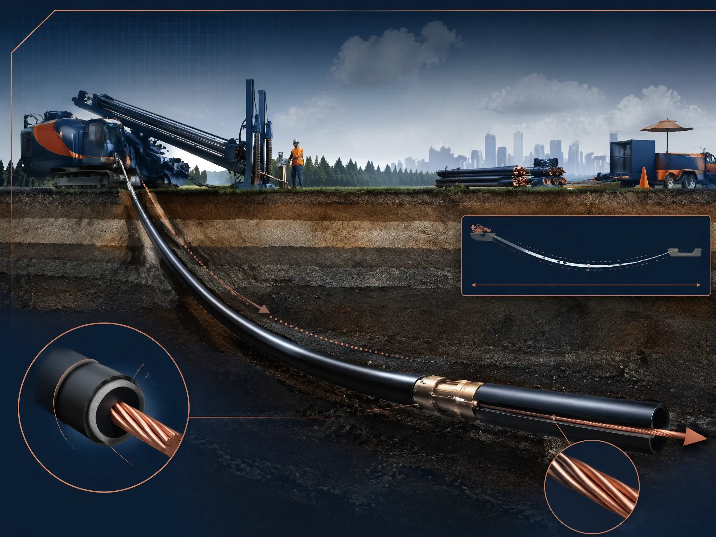 HDD directional drilling tracer wire