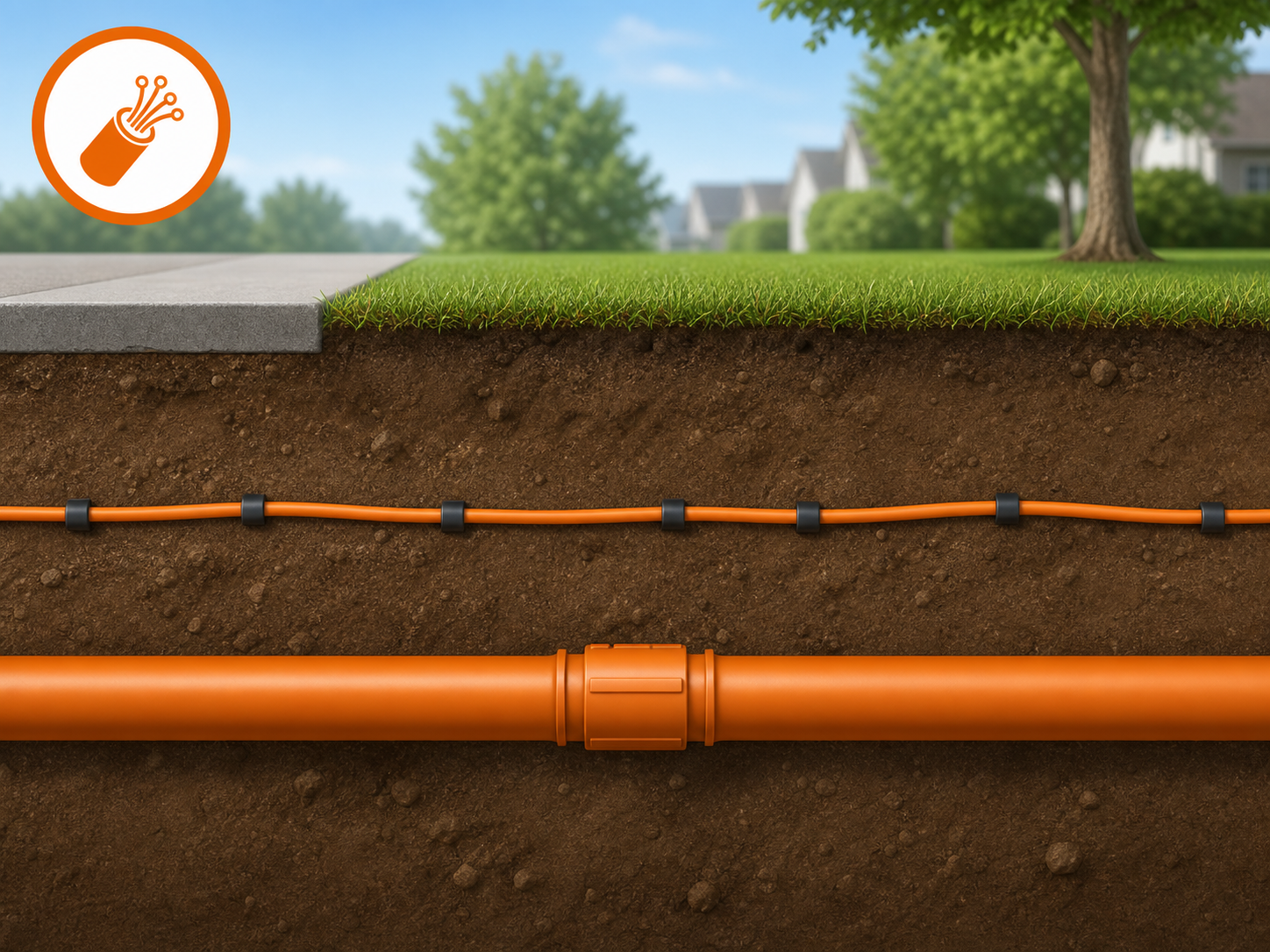 Orange tracer wire for fiber and communication conduit locating