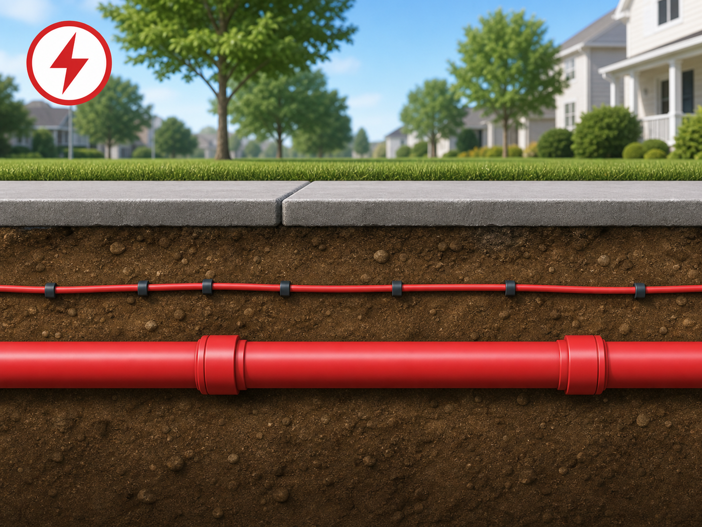 Red tracer wire for electric power conduit locating